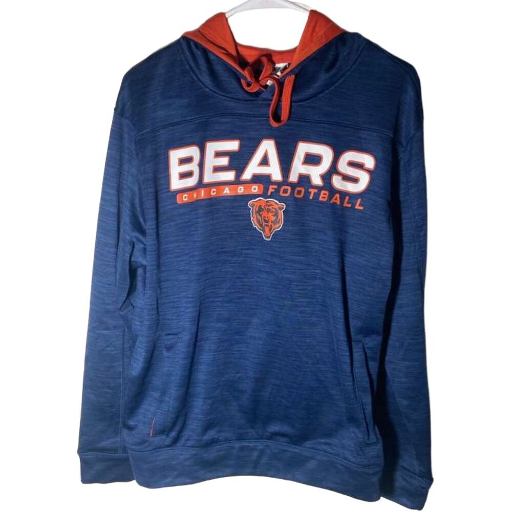 Chicago Bears Hoodie Medium Navy Orange Pullover NFL Football Sweatshirt NWOT - Picture 5 of 8